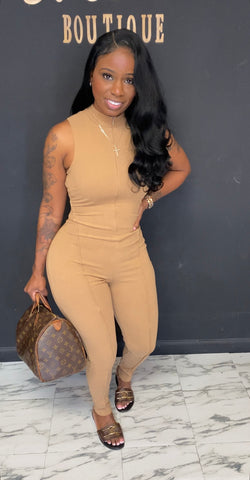 Sexy Jess Jumpsuit Mocha