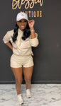 Cream cargo 2pc set