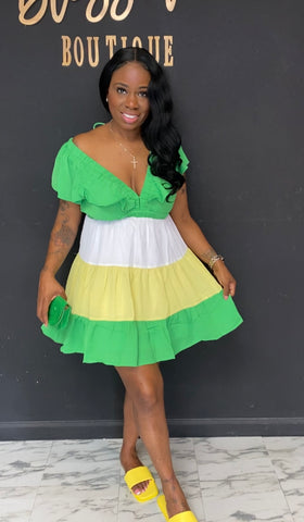 Picnic Dress GREEN / YELLOW