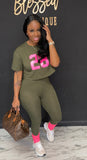 Number 2pc Set OLIVE