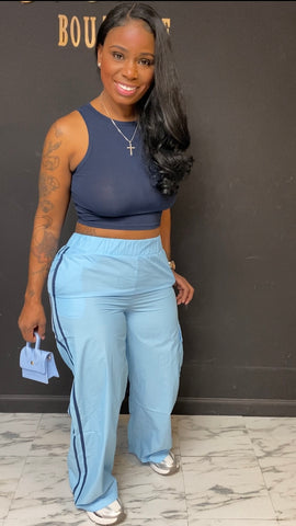 Stay On Track 2pc Set POWDER BLUE/NAVY
