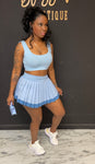 Tennis skirt 2pc set with shorts inside Light Blue