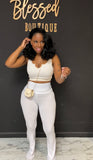 Keep it cute sport 2pc set white/cream