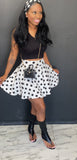 Polka Dot skirt Only White