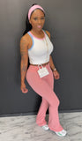 COLOR block 3pc sport set HEADBAND INCLUDED PINK