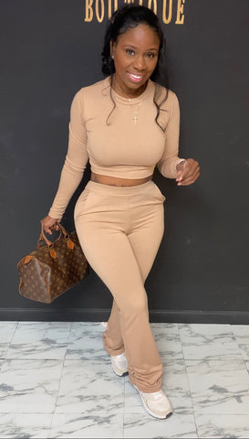 Basic But Cute 2pc Set KHAKI