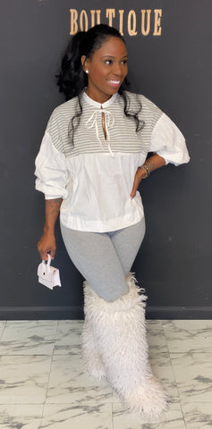 So Comfortable 2pc Set WHITE/GRAY