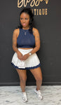 Tennis skirt 2pc set with shorts inside Navy