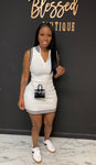 Track Dress WHITE / BLACK
