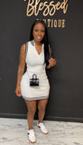 Track Dress WHITE / BLACK