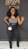 Keep it cute sport 2pc set Black