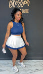 Tennis skirt 2pc set with shorts inside Navy