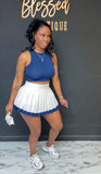 Tennis skirt 2pc set with shorts inside Navy