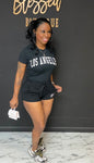La 2pc shorts set Black