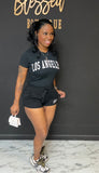 La 2pc shorts set Black