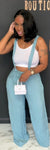 Sexy 2pc Jumpsuit Set Blue-Gray