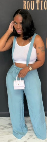 Sexy 2pc Jumpsuit Set Blue-Gray
