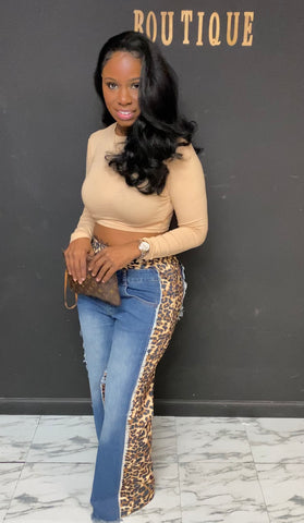 Mix Leopard With A Little Denim 2pc Set