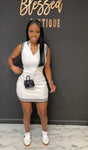 Track Dress WHITE / BLACK