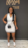 Track Dress WHITE / BLACK