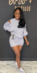 Sexy 2pc Skort Set Grey