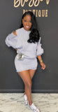 Sexy 2pc Skort Set Grey