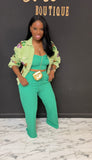 3pc Sequin Set GREEN