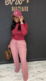 Comfortable But Cute 2pc Set BURGUNDY