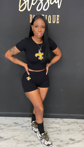 Who Dat 2pc Shorts Set