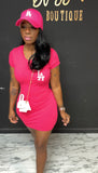 LA Dress & Cap Set PINK
