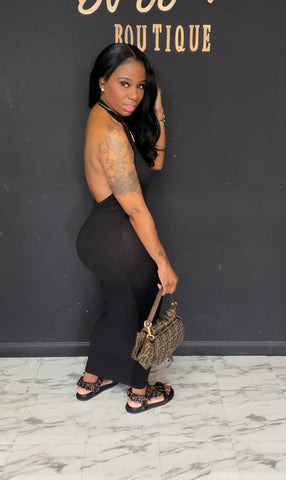 Put Your Back Into It Maxi Dresses BLACK