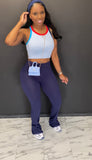 COLOR block 3pc sport set HEADBAND INCLUDED NAVY