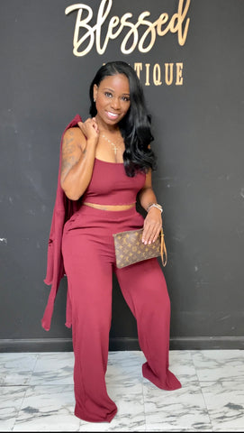Tanya 3pc Set WINE Tall girl friendly