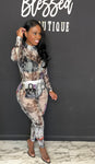 Printed Sheer 2pc Set