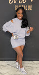 Sexy 2pc Skort Set Grey