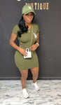 LA Dress & Cap Set OLIVE
