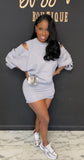Sexy 2pc Skort Set Grey