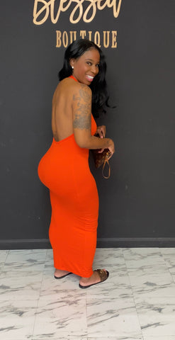 Put Your Back Into It Maxi Dresses ORANGE