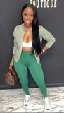 Classy But Sporty 2pc Set GREEN