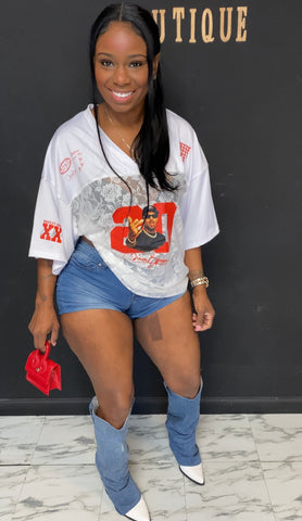 Laced Oversized Jersey RED/WHITE