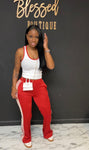 Sport Me 2pc Set RED/WHITE