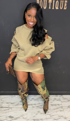 Sexy 2pc Skort Set Olive