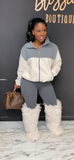Keep Me Warm 2pc Set GRAY/CREAM