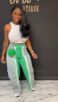 Denim/Nylon 2pc Set GREEN