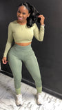 Work It Out 2pc Set OLIVE/SAGE
