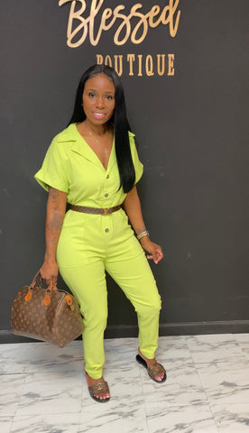Relaxed Jumpsuit LIME GREEN