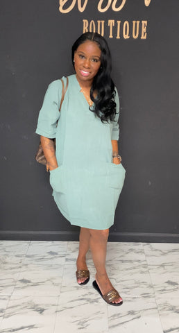 Oversized Comfortable Linen Dress SAGE