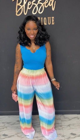 Taste the rainbow 2pc set blue Tall girl friendly
