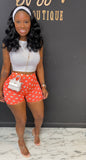 Polka Dot Biker Shorts Only ORANGE