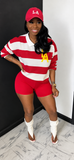 LA 2pc Sports Set RED/IVORY